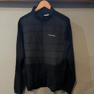 Columbia Men’s Half Quilted Hybrid Full Zip Black & Gray Jacket - EUC - Medium